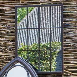 Zanetti Outdoor Window Design Wall Mirror In Black Frame - UK