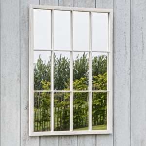 Zanetti Outdoor Window Design Wall Mirror In White Frame - UK