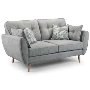 Zayit Fabric 2 Seater Sofa In Grey With Natural Legs