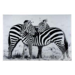 Zebras Picture Acrylic Wall Art In Black And White - UK