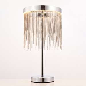Zelma LED Table Lamp In Polished Chrome And Silver - UK