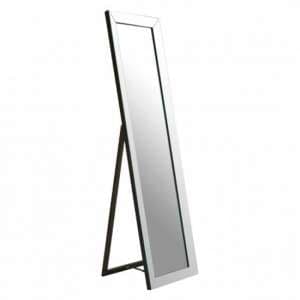 Zelman Floor Standing Cheval Mirror In Silver Frame