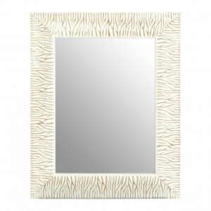 Zelman Wall Bedroom Mirror In Antique White Brushed Gold Frame - UK