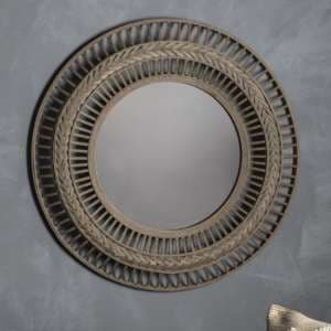 Zeneca Round Wall Mirror In Grey Frame - UK