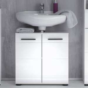 Zenith Bathroom Vanity Unit In White With Gloss Fronts