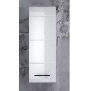 Zenith Bathroom Wall Storage Cabinet In White With Gloss Fronts - UK