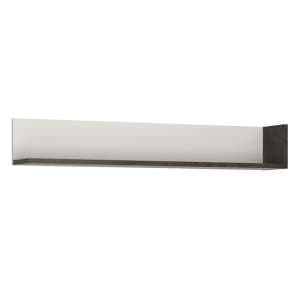 Zinger Small Wooden Wall Shelf In Slate Grey And Alpine White