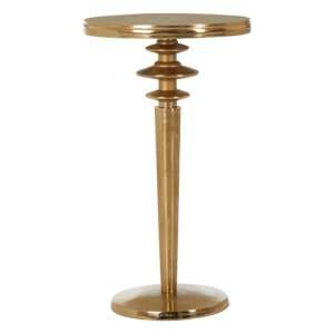 Zosma Round Aluminium Side Table In Warm Gold - UK