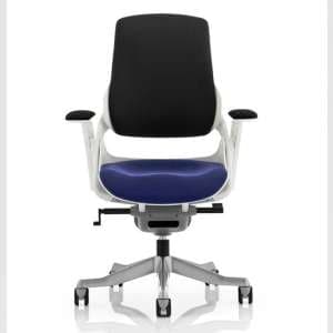 Zure Black Back Office Chair With Stevia Blue Seat - UK