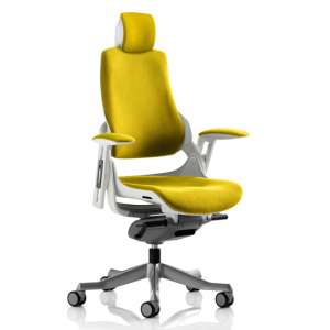 Zure Executive Headrest Office Chair In Senna Yellow - UK