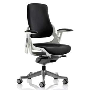 Zure Fabric Executive Office Chair In Black With Arms - UK