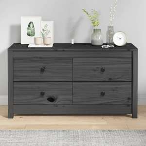 Zurich Pinewood Storage Cabinet With 2 Drawers In Grey - UK