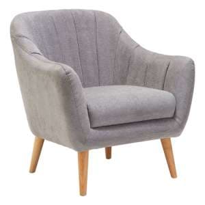 Zurichy Upholstered Fabric Armchair In Grey - UK