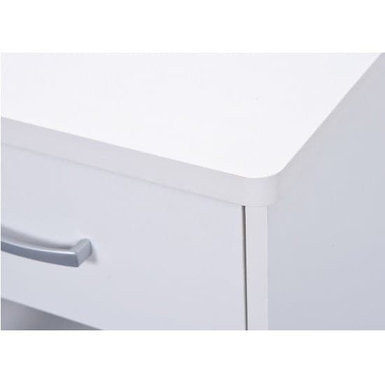 Halifax Corner Computer Desk In White With Drawer And Shelves_4