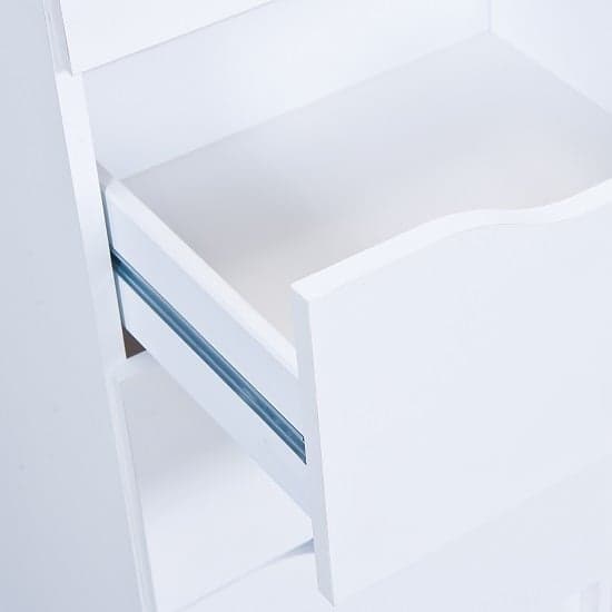 Crick Contemporary Bedside Cabinet In White With 2 Drawers_5