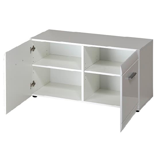 Adrian Shoe Bench In White High Gloss Fronts With 2 Doors_3