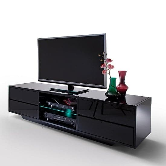 Sienna High Gloss TV Stand In Black With Multi LED Lighting_4