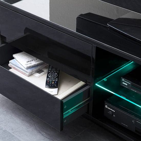 Sienna High Gloss TV Stand In Black With Multi LED Lighting_9