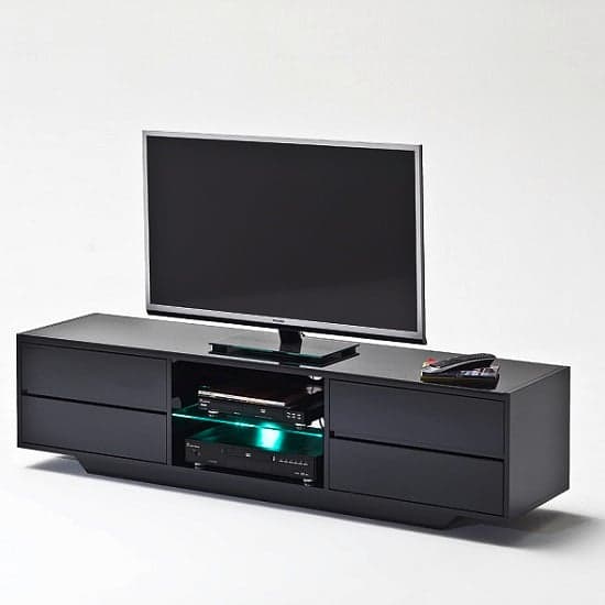 Sienna High Gloss TV Stand In Black With Multi LED Lighting_2