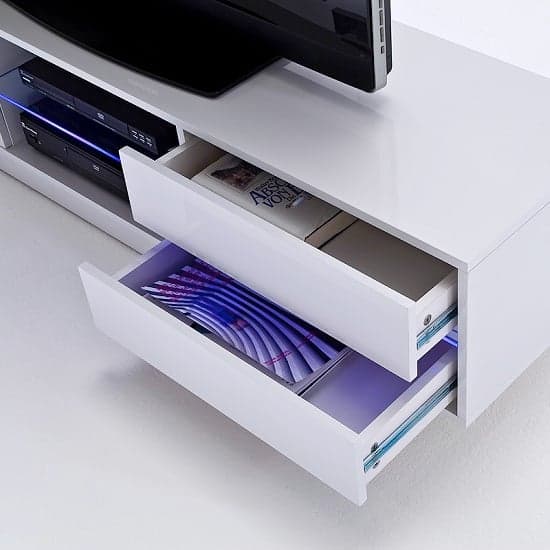 Sienna High Gloss TV Stand In White With Multi LED Lighting_6