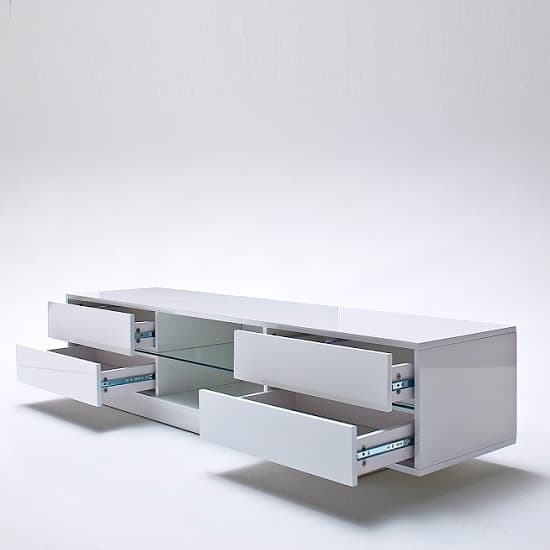 Sienna High Gloss TV Stand In White With Multi LED Lighting_5