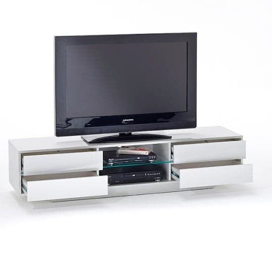 Sienna High Gloss TV Stand In White With Multi LED Lighting_4