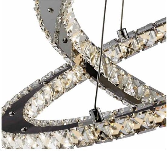 Clover Twin Ring Ceiling Pendant In Polished Chrome And Crystal_3