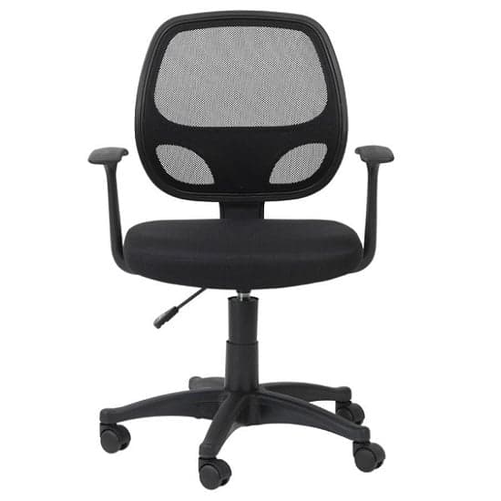 Davis Home & Office Chair In Black With Fabric Seat
