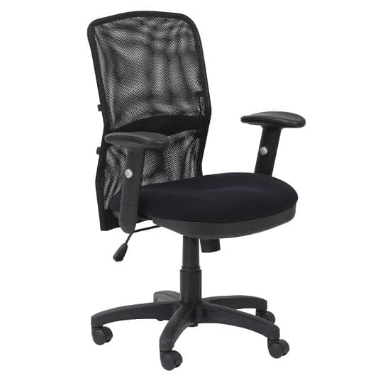 Dion Home & Office Chair In Black With Fabric Seat_2
