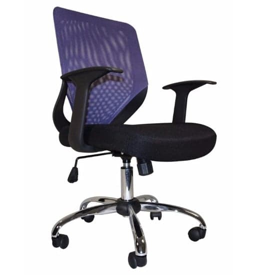Atlanta Home Office Chair In Black And Purple With Fabric Seat_2