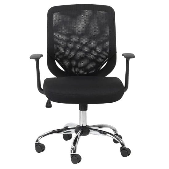Atlanta Home And Office Chair In Black With Fabric Seat