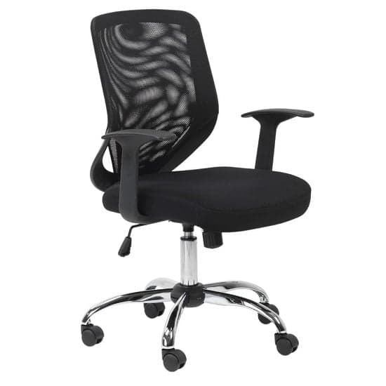 Atlanta Home And Office Chair In Black With Fabric Seat_2