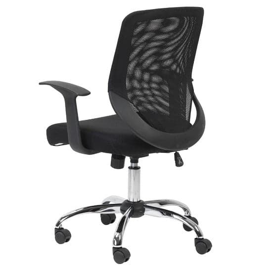 Atlanta Home And Office Chair In Black With Fabric Seat_3