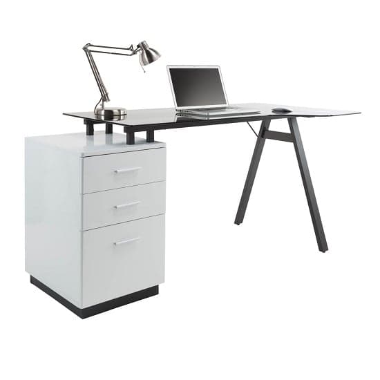Cleveland Glass Computer Work Station With Grey Frame_1