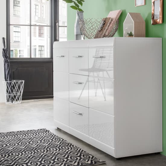 Adrian Sideboard In White With High Gloss Fronts And 2 Doors_4