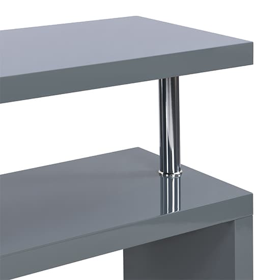 Albania High Gloss 3 Tiers Shelving Unit In Grey_11