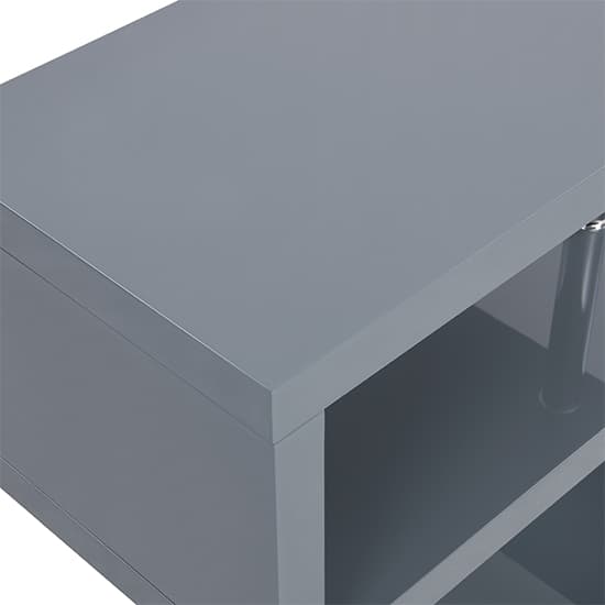 Albania High Gloss 3 Tiers Shelving Unit In Grey_9