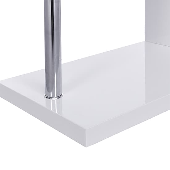 Albania High Gloss 3 Tiers Shelving Unit In White_9