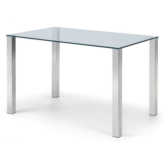 Edith Clear Glass Dining Table With Polished Chrome Legs Furniture in