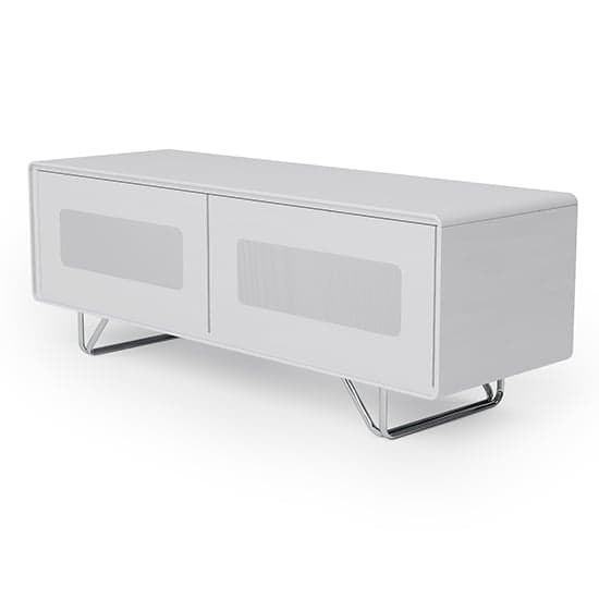 Anjo Wooden TV Stand With 2 Glass Doors In White_2