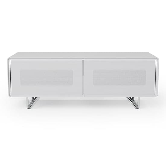 Anjo Wooden TV Stand With 2 Glass Doors In White_3