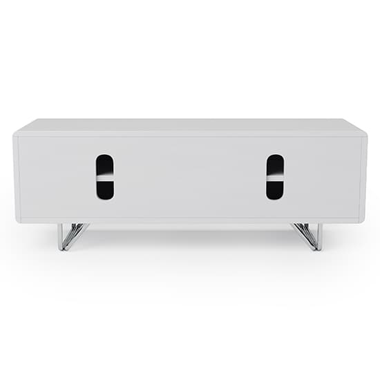 Anjo Wooden TV Stand With 2 Glass Doors In White_5