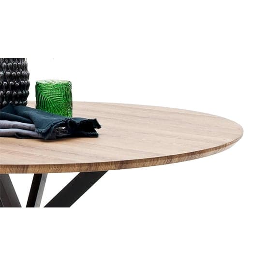Artois Wooden Dining Table Round In Wild Oak And Anthracite Legs_3