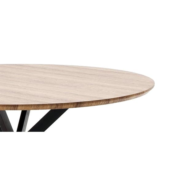 Artois Wooden Dining Table Round In Wild Oak And Anthracite Legs_4