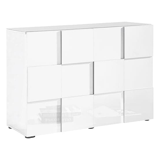 Aspen High Gloss Highboard With 2 Doors In White_5