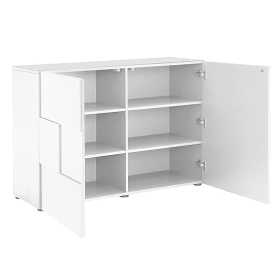 Aspen High Gloss Highboard With 2 Doors In White_6