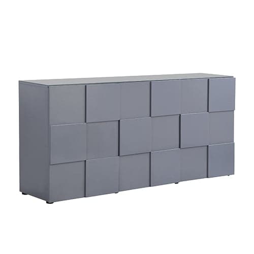 Aspen High Gloss Sideboard With 3 Doors In Grey_3