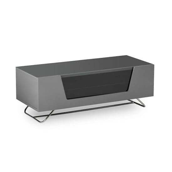 Chroma Small High Gloss TV Stand With Steel Frame In Grey_6