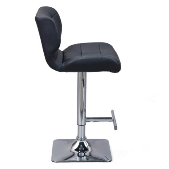 Candid Faux Leather Bar Stool In Black With Chrome Base_2