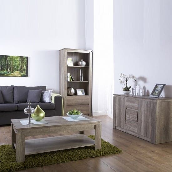 Camerton Wooden Sideboard In Oak With 2 Doors And 3 Drawers_3
